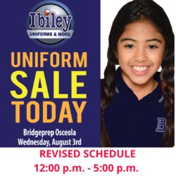 NEW SCHEDULE Ibiley Uniform Sale August 3rd